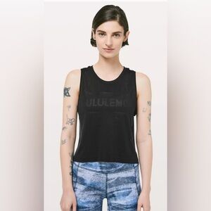Lululemon Athletica Breeze By Muscle Crop Tank Black‎ Size 6